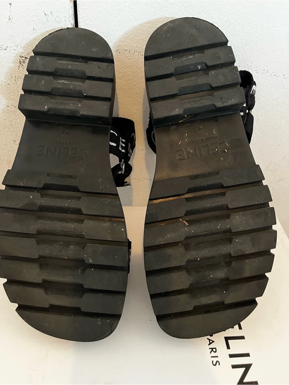 Celine Black Strappy Sandals